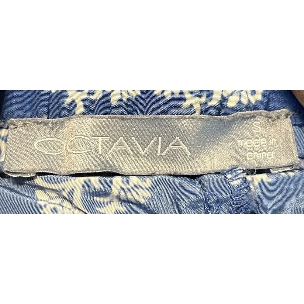 Octavia Womens Wide Leg Palazzo Pants Sz S Blue Floral Flowy Boho Y2k EUC - Picture 8 of 10